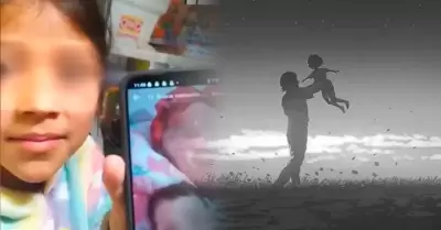 Ni�a ve a su pap� con otra hija.