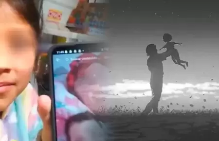 Ni�a ve a su pap� con otra hija.