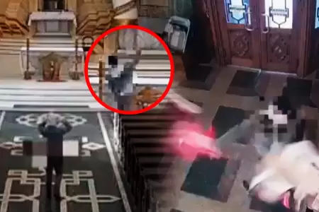 Sujeto entr� de manera prepotente al santuario y descarg� su ira hacia los s�mbo