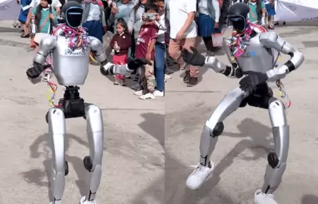 Robot caus� sensaci�n con singular baile en carnaval Pukllay en Andahuaylas