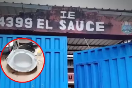 Convierten ba�os de colegio en sal�n en Piura