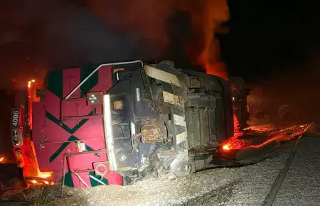 Accidente ferroviario dej� varios heridos.