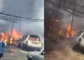 Voraz incendio CONSUME taller mec�nico en Trujillo: Deja un herido y cuatro autos afectados