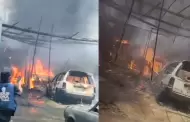 Voraz incendio CONSUME taller mec�nico en Trujillo: Deja un herido y cuatro autos afectados