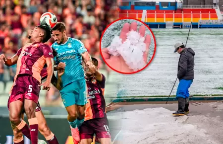 El campo qued� inundado de hielo y agua tras fuerte fen�meno clim�tico en el lug