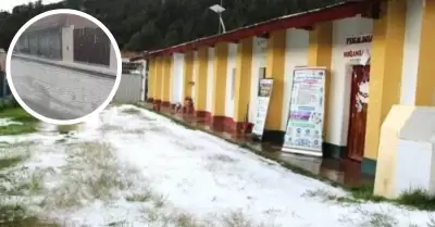 Granizada en Ayacucho genera da�os en colegios y campos de cultivo