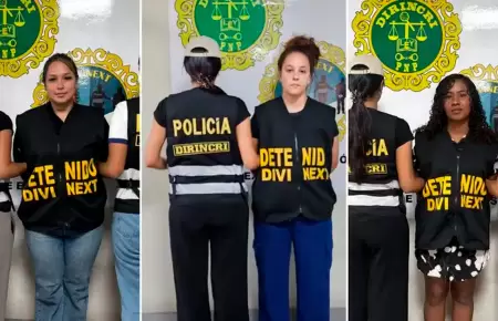 Las detenidas se encuentran en disposici�n de la PNP.