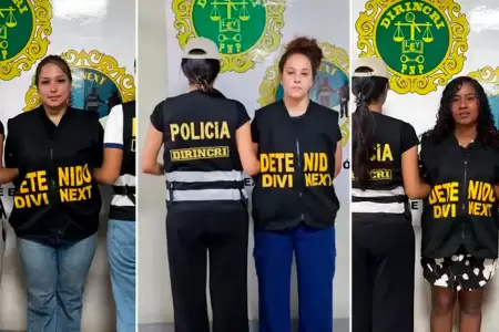 Las detenidas se encuentran en disposici�n de la PNP.