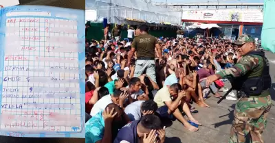Megaoperativo en penal de Piura: Hallan anotaciones de n�meros telef�nicos, arma