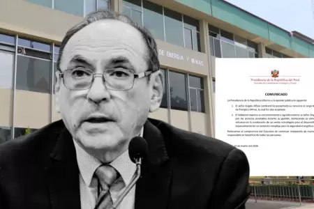 Ministro �ngelo Alfaro Lombardi renuncia a la cartera de Energ�a y Minas tras de