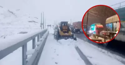 Carretera Central bloqueada en Ticlio por nevada