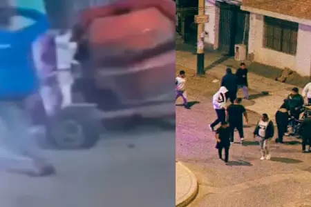 Vecinos registraron con sus celulares el violento choque entre hinchas.