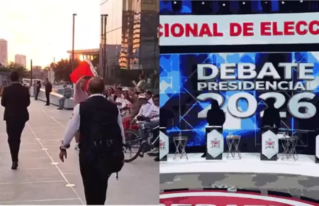 Debate 2026: Segunda fecha con muy pocos simpatizantes en los exteriores.