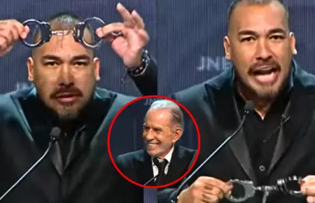 �lvaro Paz de la Barra sac� esposas durante su intervenci�n en debate presidenci