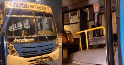 Falso pasajero dispara contra chofer de bus tras asaltarlo