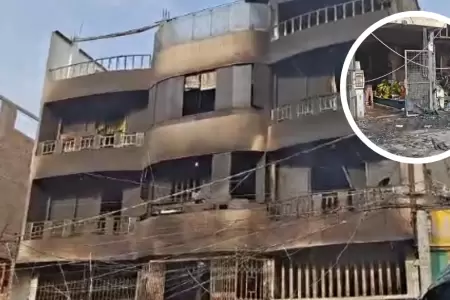 Incendio en mercado agrario en Los Olivos