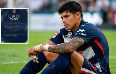 Parte m�dico oficial de Alianza Lima confirma la lesi�n muscular de Esteban Pave