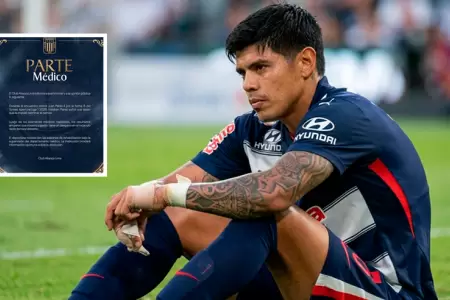 Parte m�dico oficial de Alianza Lima confirma la lesi�n muscular de Esteban Pave