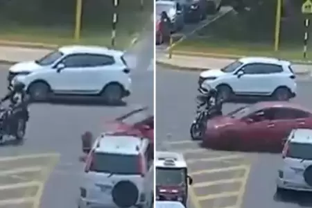 Nuevo accidente en la V�a Expresa Sur: Motociclista y camioneta chocan