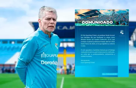 Comunicado oficial de Sporting Cristal anuncia el fin del ciclo de Paulo Autuori