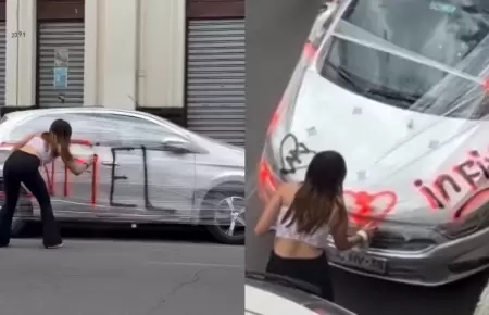 Mujer pinta el carro de su novio por ser infiel