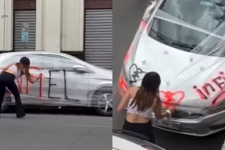 Mujer pinta el carro de su novio por ser infiel