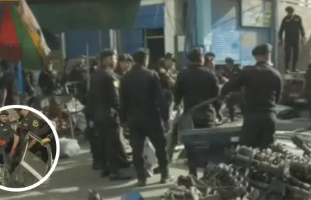 PNP incaut� autopartes en mercado 'La 50' en Independencia