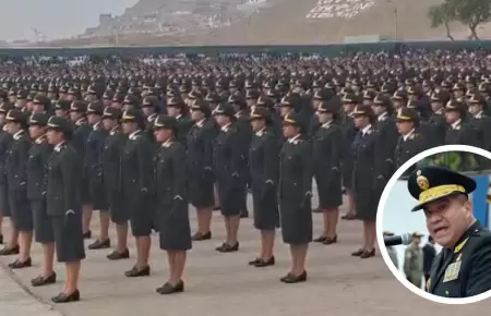 �scar Arriola durante graduaci�n de alumnos de la PNP