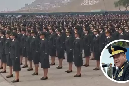 �scar Arriola durante graduaci�n de alumnos de la PNP