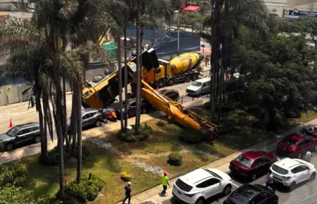 Cierran avenida del Pinar en Surco tras grave accidente con una gr�a de construc