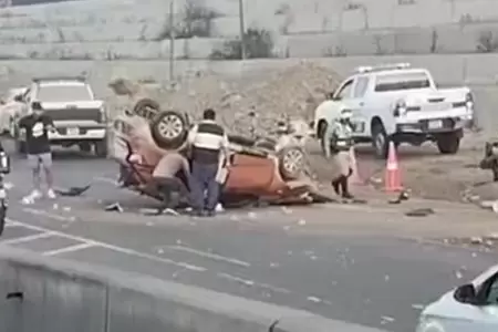 Auto dio varias vueltas de campa�a en la Costa Verde dejando cinco heridos.