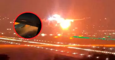 Incendio de turbina de avi�n en pleno despegue.