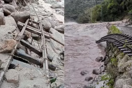 Huaico da�o v�a f�rrea de Machu Picchu - Hidro�ltrica