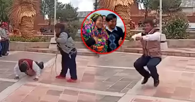 Fredy Condori Yucra fue obligado a hacer "ranas" y flexiones por las rondas.