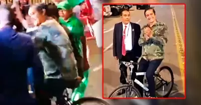 El candidato gener� sorpresa por la particular forma de llegar al debate.