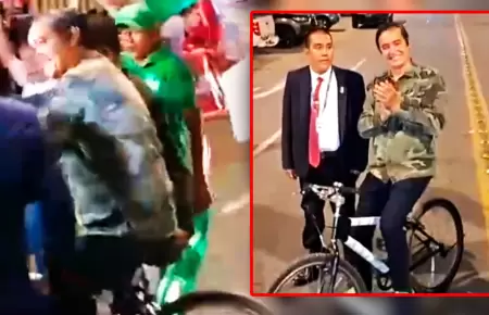 El candidato gener� sorpresa por la particular forma de llegar al debate.