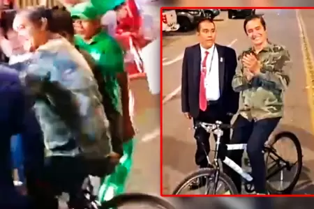 El candidato gener� sorpresa por la particular forma de llegar al debate.