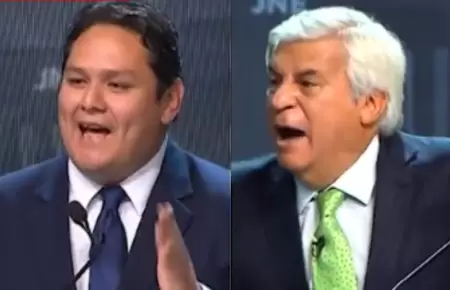 Fernando Olivera pierde los papeles ante Enrique Valderrama durante el debate.