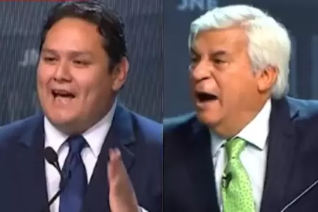 Fernando Olivera pierde los papeles ante Enrique Valderrama durante el debate.