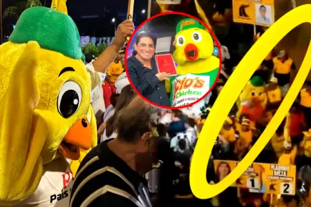 El ic�nico 'pollo' lleg� junto al candidato de Pa�s para Todos