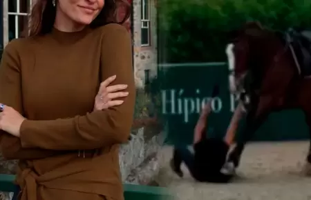 Influencer peruana sufre ca�da de un caballo.
