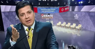 Paul Jaimes lleg� al debate presidencial y lanz� tajante mensaje contra sus cont
