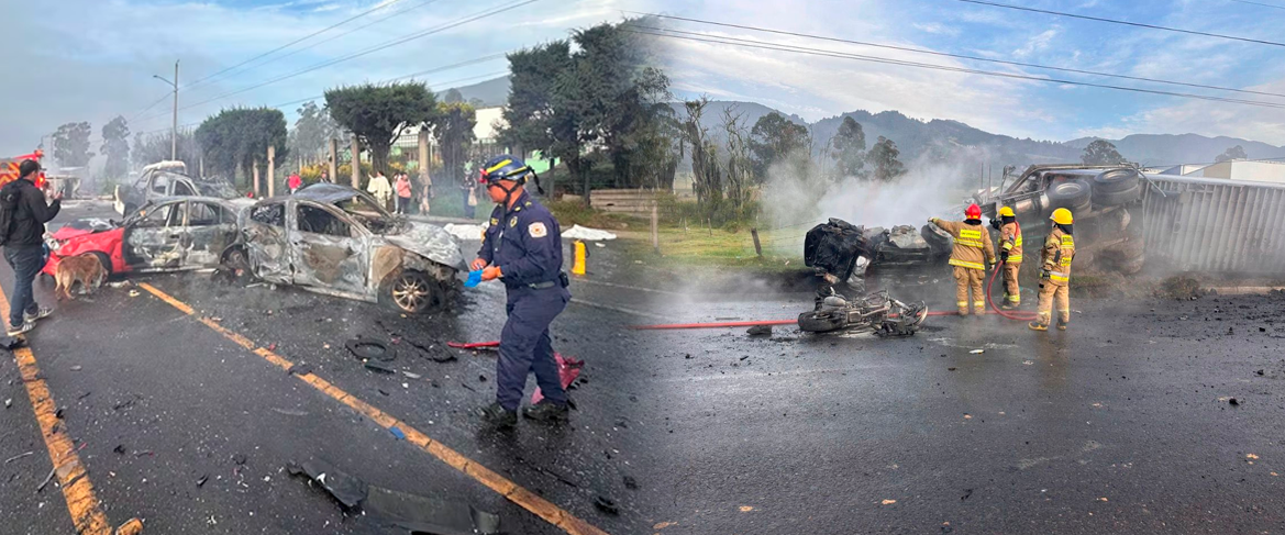 Accidente en el peaje de Casablanca en la v�a Zipaquir� - Ubat�.
