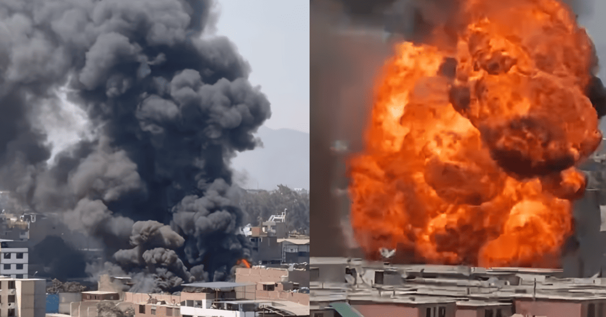 Incendio de grandes proporciones se registra en SJL: Fuego consume almacén en la urbanización Campoy