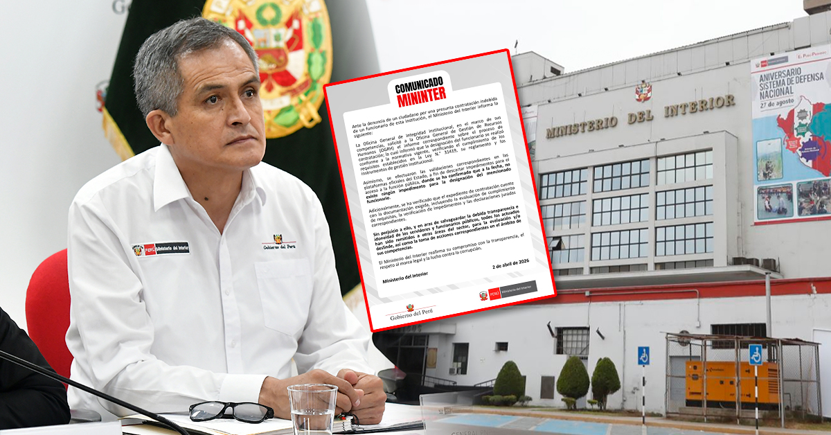 Ministerio del Interior descarta contratación indebida de un funcionario tras denuncia contra ministro José Zapata