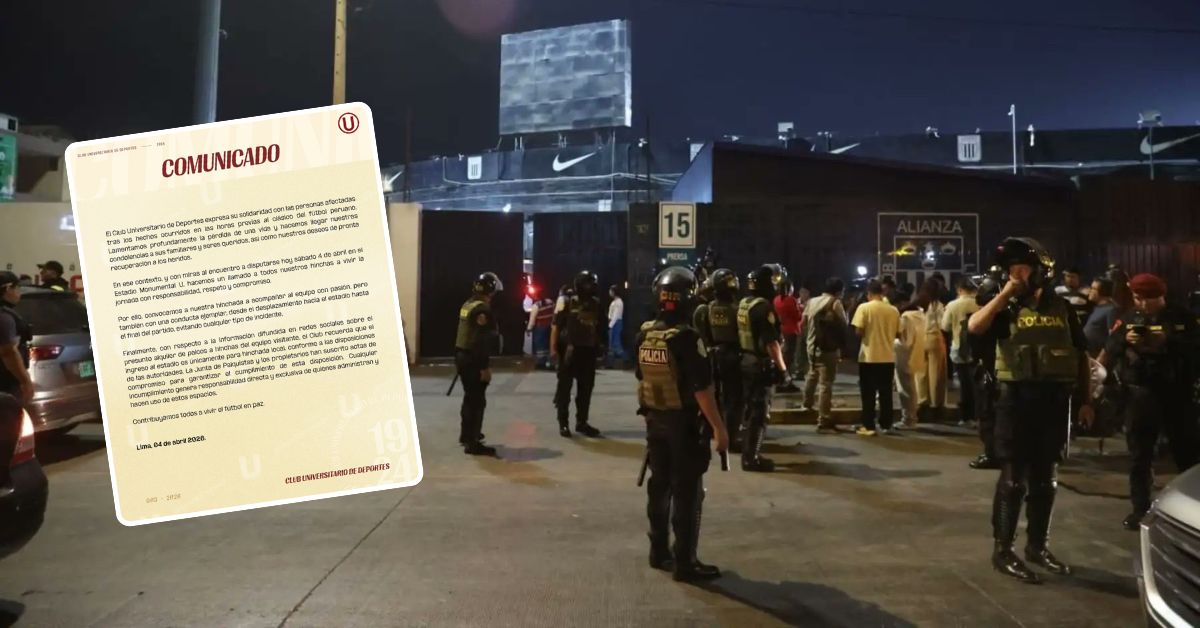 Universitario de Deportes se pronuncia tras tragedia en banderazo de Alianza Lima