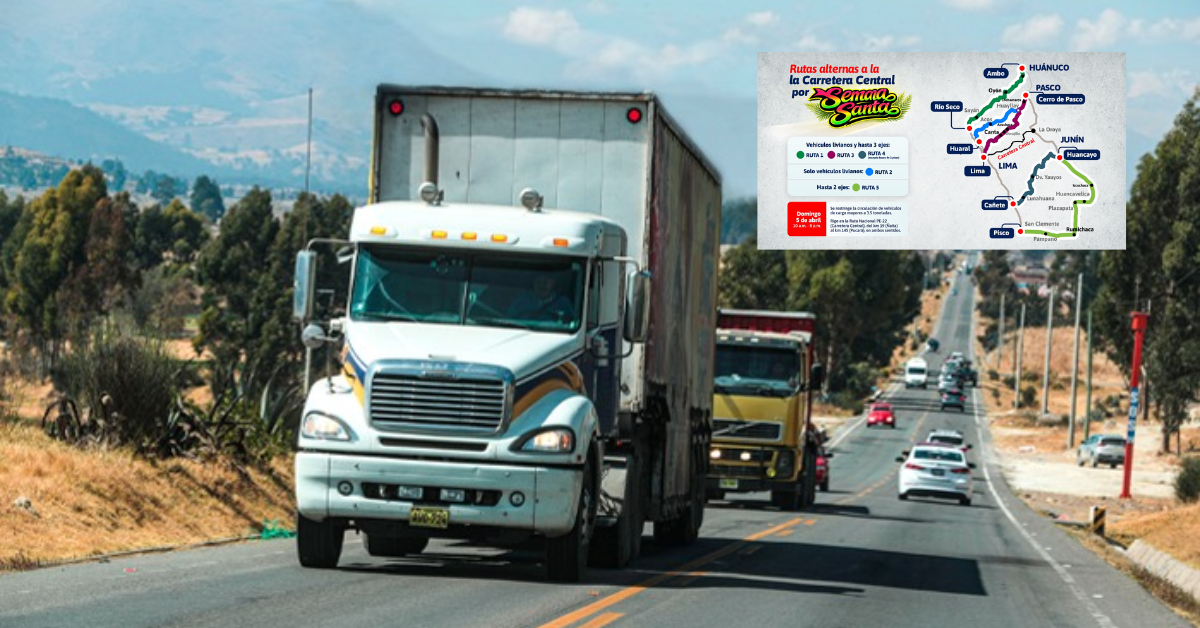 Restricción de camiones en Carretera Central por Semana Santa 2026: Horarios y rutas alternas del MTC