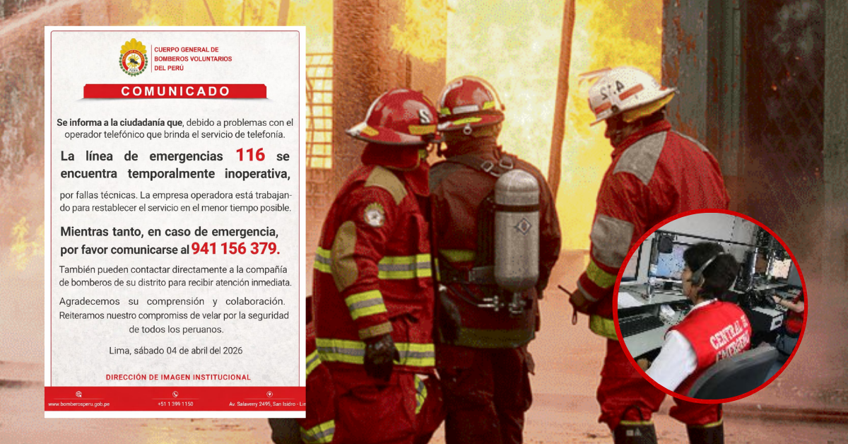 Bomberos Voluntarios del Perú cambia línea 116 temporalmente: Conoce el nuevo número AQUÍ