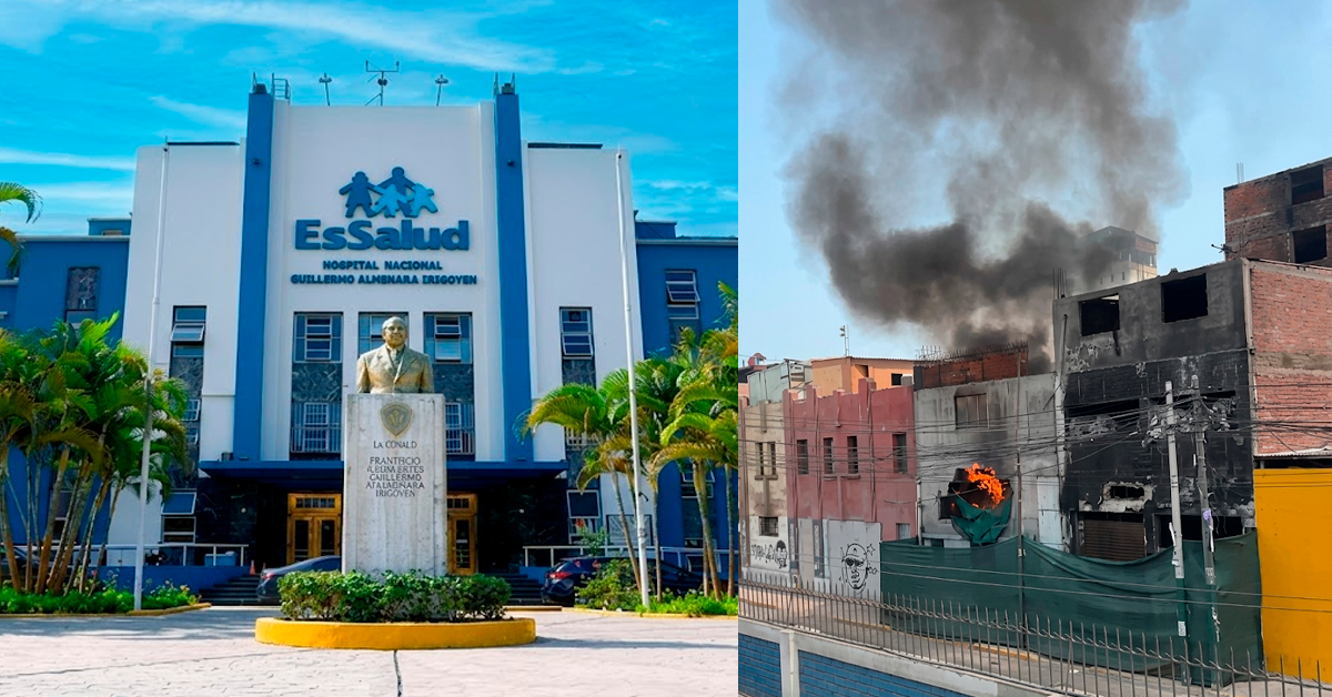 Hospital Almenara: Edificio se incendia por segunda vez frente a nosocomio en La Victoria