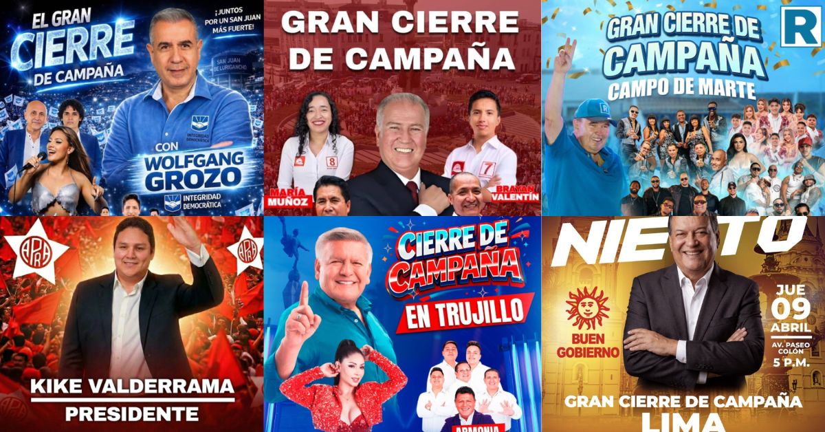 Cierre de campaña: Todo sobre los últimos mítines de los candidatos este jueves en Lima y regiones